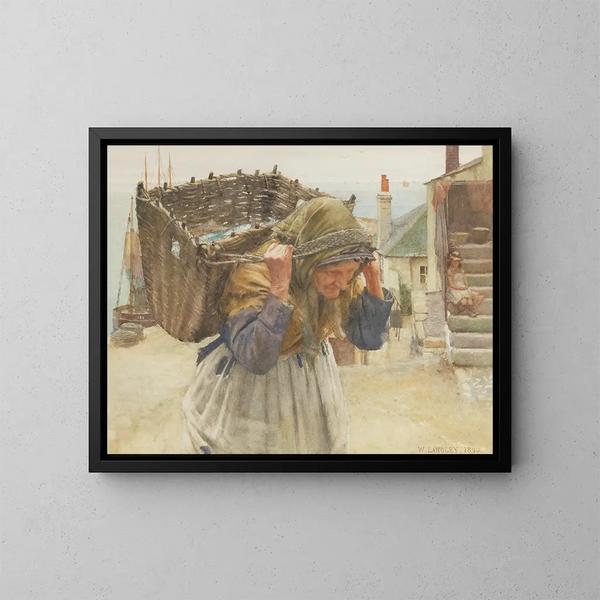 La femme de pêcheur - Walter Langley — inramlat konstverk på väggen