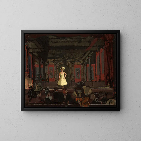 Le Palais des Variétés de Hungerford, deuxième tour de Katie Lawrence - Walter Richard Sickert — inramlat konstverk på väggen