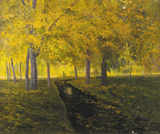 Bach i höstskogen - Walter Stoitzner — vy av konstverket