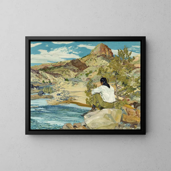 Sur le Rio Grande - Walter Ufer — inramlat konstverk på väggen