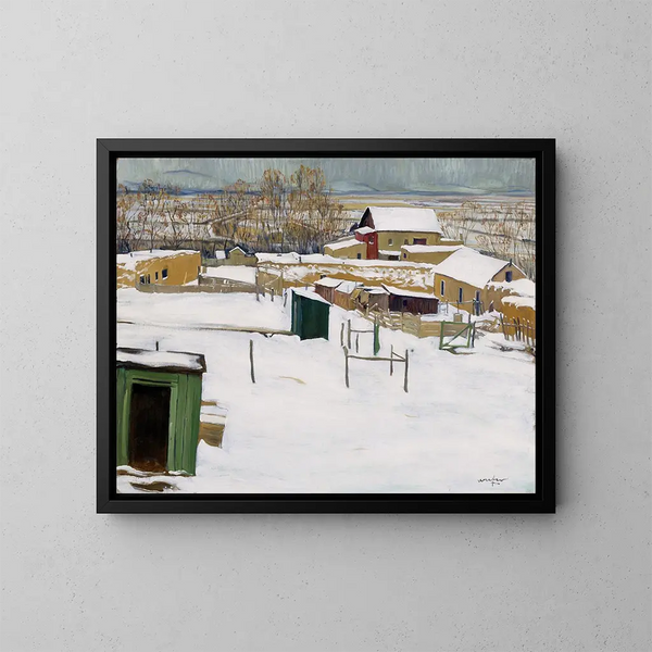 Taos under snön - Walter Ufer — inramlat konstverk på väggen