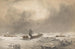 Traîneaux dans un vent frais et juste passant sur la glace bosselée - Walter William May — vy av konstverket