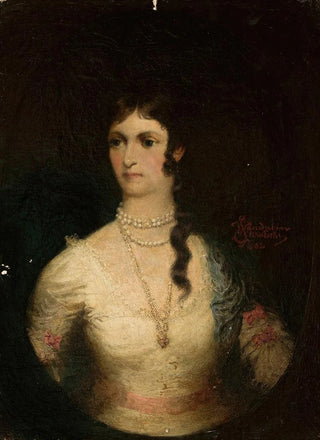 Wandalin Strzaecki - Portrait of a woman in a white dress.webp