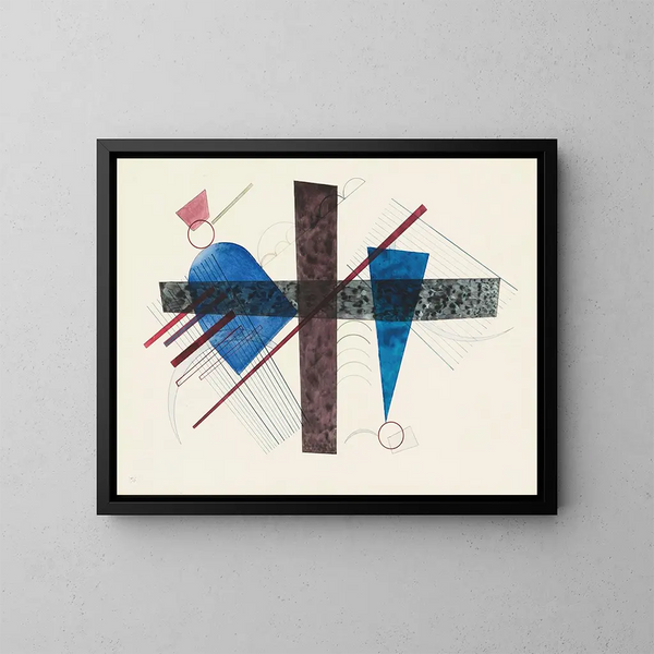 Blå i rund och spets - Wassily Kandinsky — inramlat konstverk på väggen