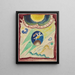 omslagsdesignen för almanackan The Blue Rider III - Wassily Kandinsky — inramlat konstverk på väggen