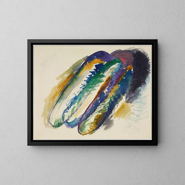 Skiss för Composition VII - Wassily Kandinsky — inramlat konstverk på väggen