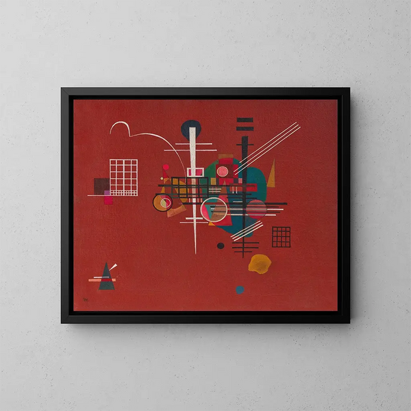 Rouge sourd - Wassily Kandinsky — inramlat konstverk på väggen