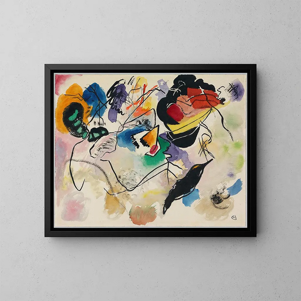 Esquisse för Composition VII - Wassily Kandinsky — inramlat konstverk på väggen