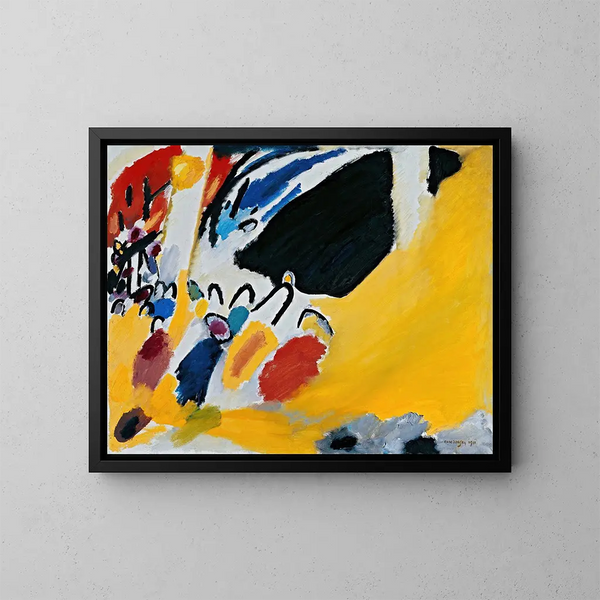 Impression III: konsert - Wassily Kandinsky — inramlat konstverk på väggen
