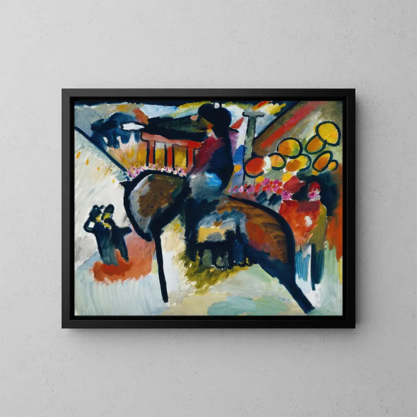 Impression IV: Gendarme - Wassily Kandinsky — inramlat konstverk på väggen