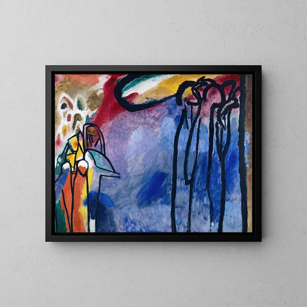 Improvisation 19 - Wassily Kandinsky — inramlat konstverk på väggen