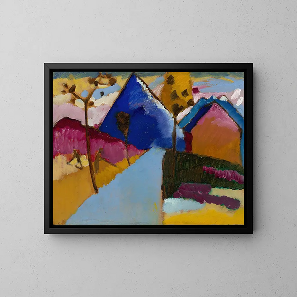 Rue droite de Kochel - Wassily Kandinsky — inramlat konstverk på väggen