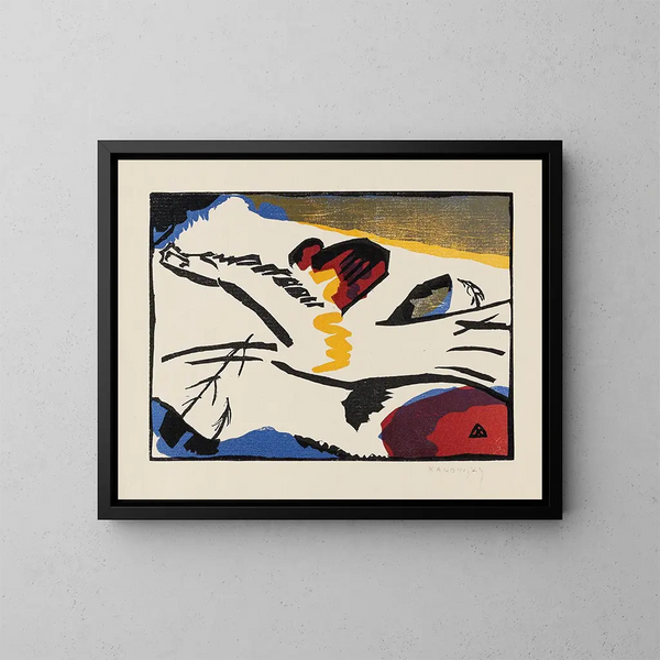 Lyrisme - Wassily Kandinsky — inramlat konstverk på väggen