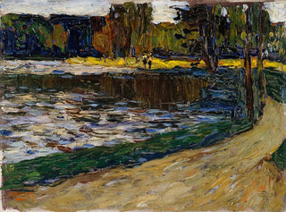 den engelska trädgården i München - Wassily Kandinsky — vy av konstverket