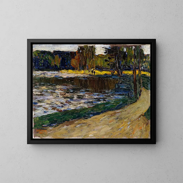 den engelska trädgården i München - Wassily Kandinsky — inramlat konstverk på väggen