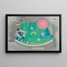 Flèche vers le Cercle - Wassily Kandinsky — inramlat konstverk på väggen