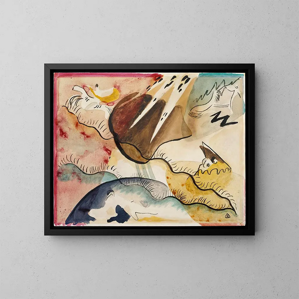 Landskap med regn - Wassily Kandinsky — inramlat konstverk på väggen