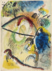 Aquarelle IX med svarta linjer - Wassily Kandinsky — vy av konstverket