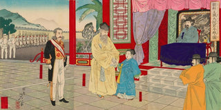 Watanabe Nobukazu - The Regent Paying an Official Visit to the Korean Royal Court.webp