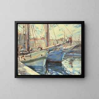 Wilfrid Gabriel de Glehn - Boats in a harbour St Tropez.webp