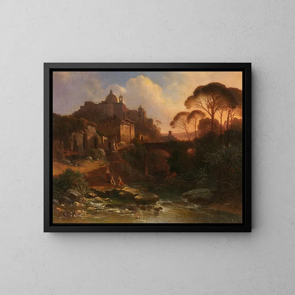 Ariccia - Wilhelm August Schirmer — inramlat konstverk på väggen