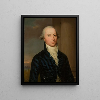 Wilhelm Bttner - Portrait of a man in a blue frock coat with a jabot.webp