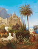 Capri kyrka från San Stefano - Wilhelm Emil Robert Heck — vy av konstverket