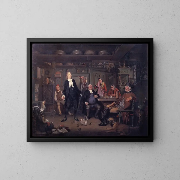 Erasmus Montanus, akt III, scen 3 - Wilhelm Marstrand — inramlat konstverk på väggen