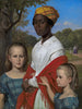 Porträtt av de två flickorna av Otto Marstrand och deras karibiska nanny Justina Antoine i Frederiksbergs trädgårdar nära Köpenhamn - Wilhelm Marstrand — vy av konstverket
