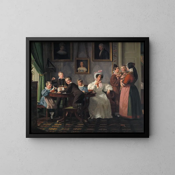 La famille Waagepetersen - Wilhelm Marstrand — inramlat konstverk på väggen