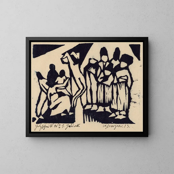 Crucifixion I - Wilhelm Morgner — inramlat konstverk på väggen