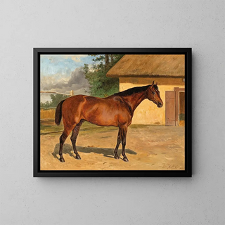 Wilhelm Richter - Bay Horse on the Paddock.webp