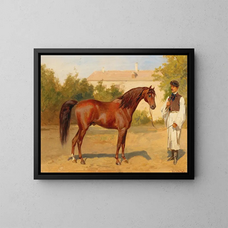 Wilhelm Richter - Racehorse with Hungarian Groom.webp