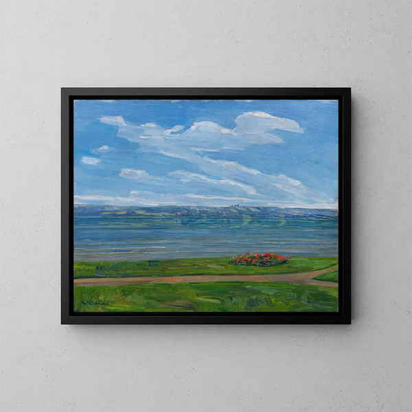 Point de vue au bord du lac de Starnberg - Wilhelm Trübner — inramlat konstverk på väggen