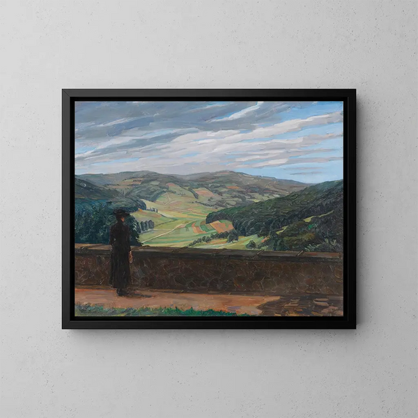 Vue sur l'Odenwald - Wilhelm Trübner — inramlat konstverk på väggen