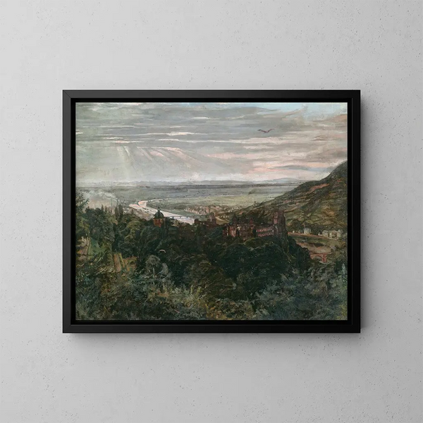 Vue de Heidelberg - Wilhelm Trübner — inramlat konstverk på väggen