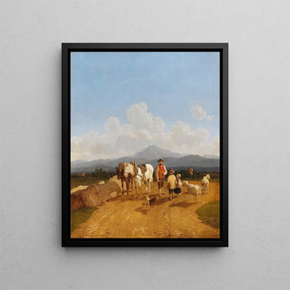 Wilhelm von Kobell - Bauer und Hirtenkinder in oberbayerischer Voralpenlandschaft.webp