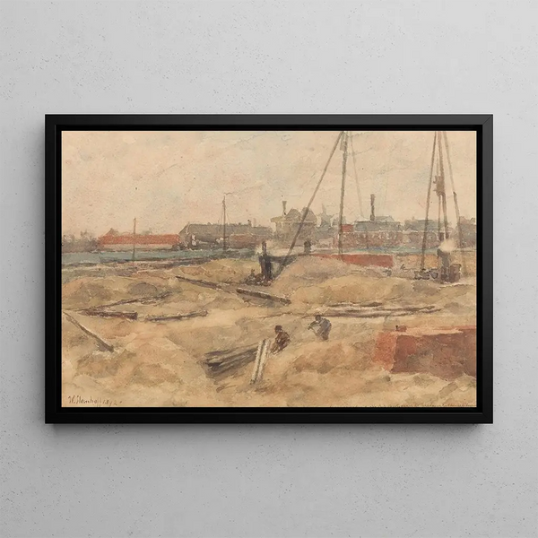 Wilhelmus Johannes Steenhoff - Bouwterrein bij het Wilhelmina Gasthuis.webp
