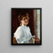 En ung flicka - Willard Leroy Metcalf, 1893 — inramlat konstverk på väggen