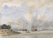 La Meuse framför Rotterdam med ett amerikanskt och ett svenskt fartyg - Willem Anthonie van Deventer — vy av konstverket