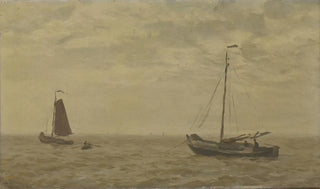 Willem Bastiaan Tholen - Zeegezicht met vissersschuiten.webp