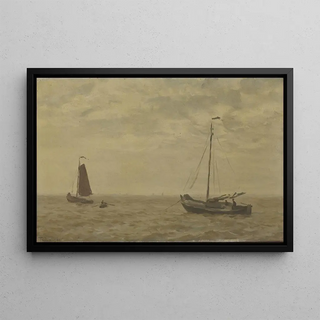 Willem Bastiaan Tholen - Zeegezicht met vissersschuiten.webp