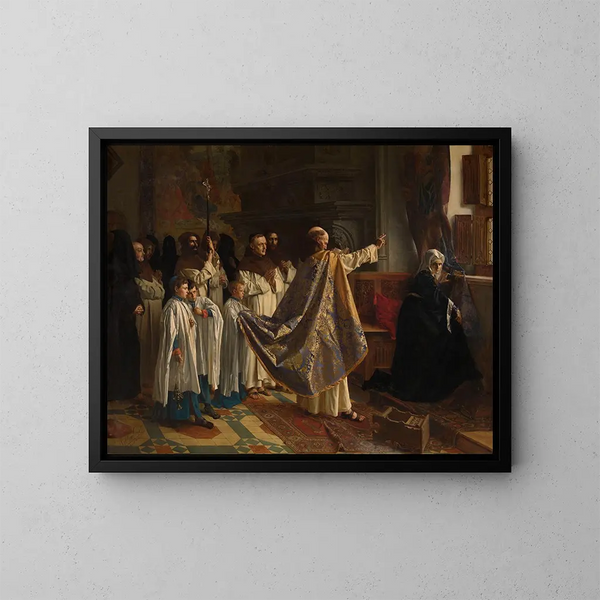 Exorcisme de Jeanne de Castille - Willem Geets — inramlat konstverk på väggen