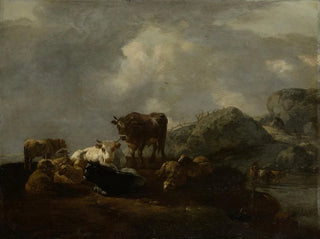 Willem Romeyn - Cattle Resting at a River Crossing.webp