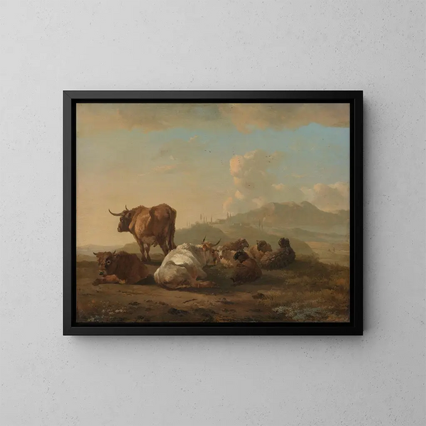 Herdes au repos - Willem Romeyn — inramlat konstverk på väggen