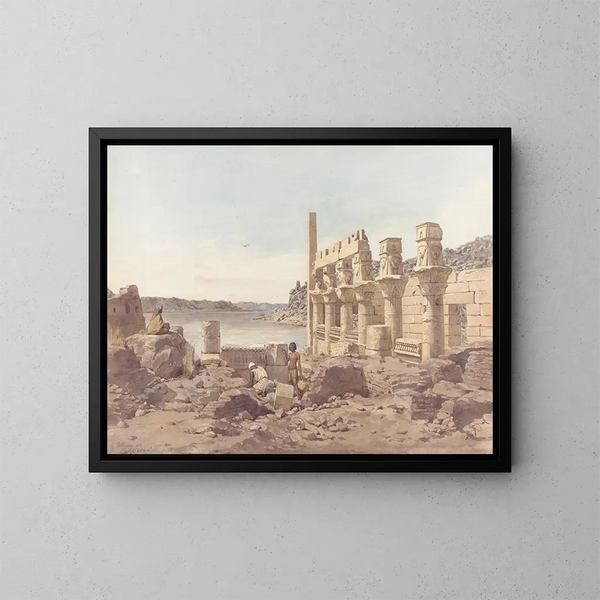 Vue des temples de Philae à Assouan - Willem de Famars Testas — inramlat konstverk på väggen