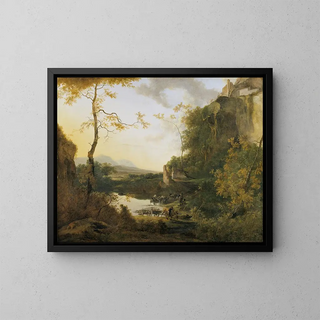 Willem de Heusch - Italian Landscape with a Pool.webp