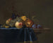 med persikor, druvor, granatäpple och plommon på en entablement - Willem van Aelst — vy av konstverket