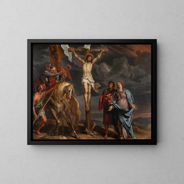 La Crucifixion - Willem van Herp — inramlat konstverk på väggen
