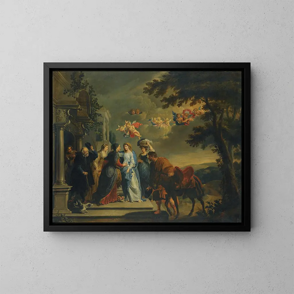 La Visitation - Willem van Herp — inramlat konstverk på väggen